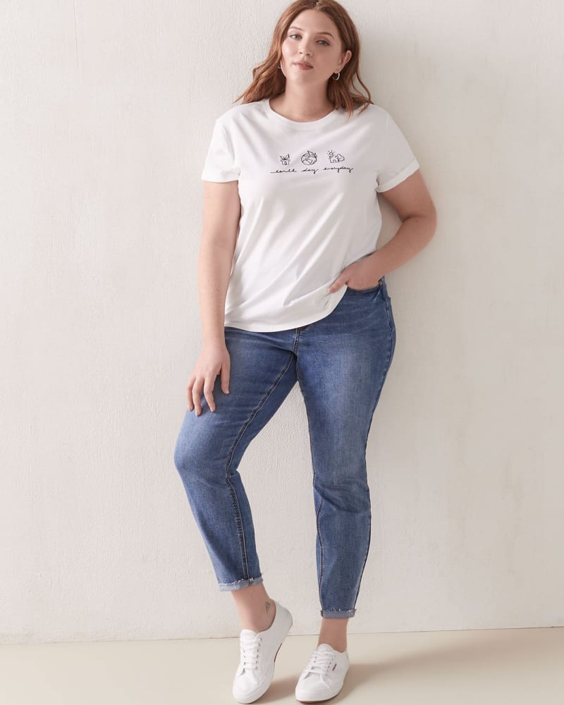 Plus size model wearing Earth Casual Tee by Addition Elle | Dia&Co | dia_product_style_image_id:130766